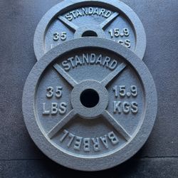 35lbs Olympic Weight Plates…. Home Gym Fitness….