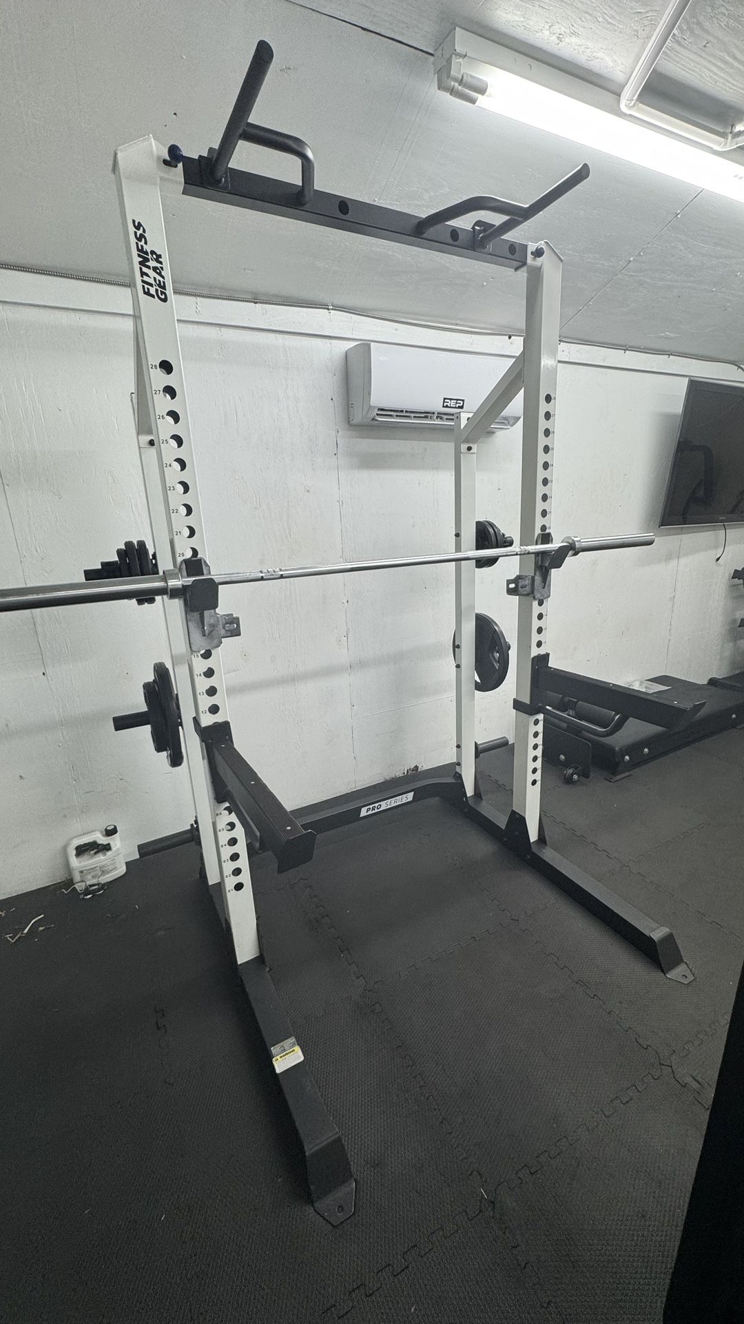 Fitness Gear Pro Series Half Rack And Inspire Barbell 45 Pounds