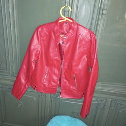 Red Leather Jacket New
