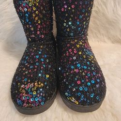 Kids Sequined Boots Size 1