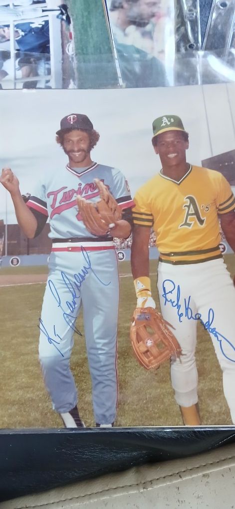 Rickey Henderson & Kt Landreaux Autographed Photo