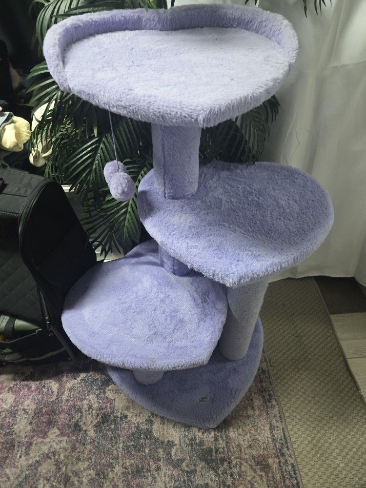 VETRESKA Heartpurrple 4-Level Cat Tree, Purple, Large