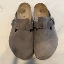 Birkenstock Oiled Leather Boston Sandals Clogs. IRON Size 43 US Men’s 10. Like New