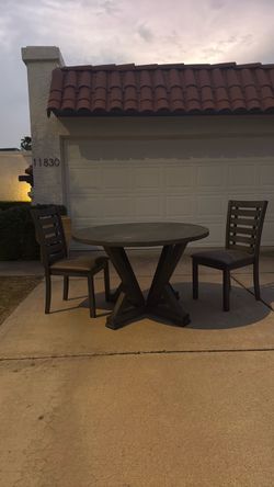 Round table and four chairs