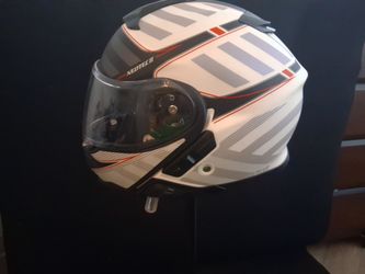 Shoei Neotec 2 Splicer Modular Helmet White/Grey + Integrated Sena SRL Bluetooth Mesh Harman Kardon Sound