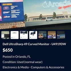 Dell UltraSharp 49 Curved Monitor - U4919DW