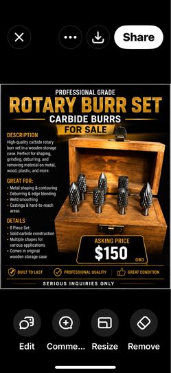 Professional Grade Burr set
