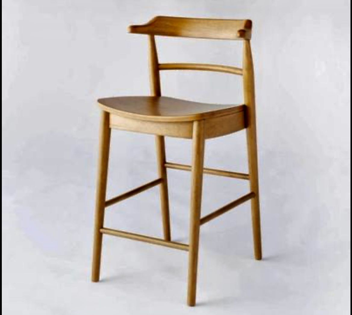 Kaysville Curved Back Wood Counter Height Barstool Natural - Threshold™ designed with Studio McGee