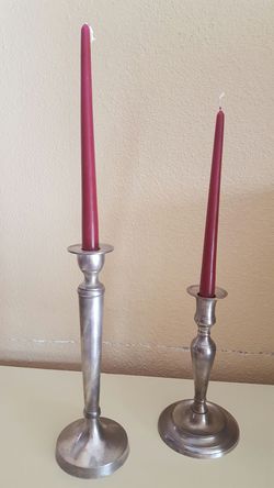 Heavy stainless candle holders