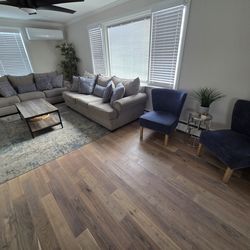 2 Three Seater Couches - Coffee Table - 2 Chairs & Rug - Bundle Set