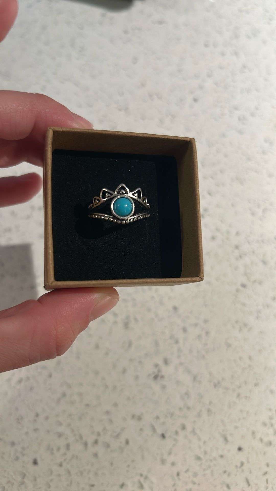 Titanium Acrylic Turquoise Ring Size 7 