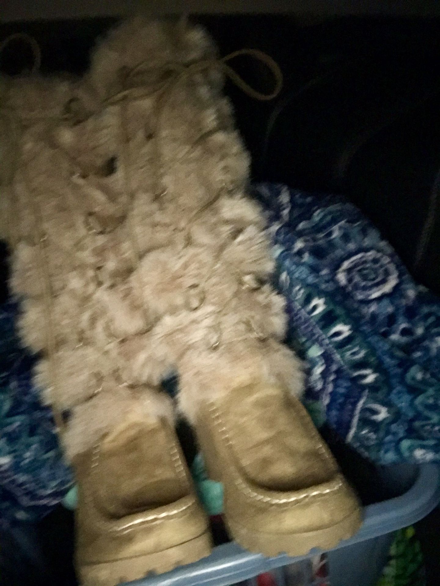 New Union bay Alloutte Faux Fur tall wedge Boots