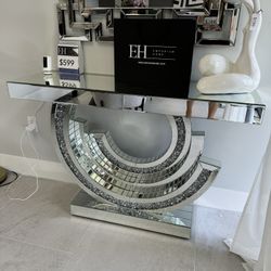 Mirror Crystal Console Table 