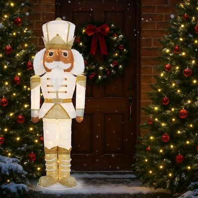 Holiday Living 6-ft LED Black Gold Nutcracker