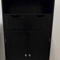 Black bathroom storage cabinet 