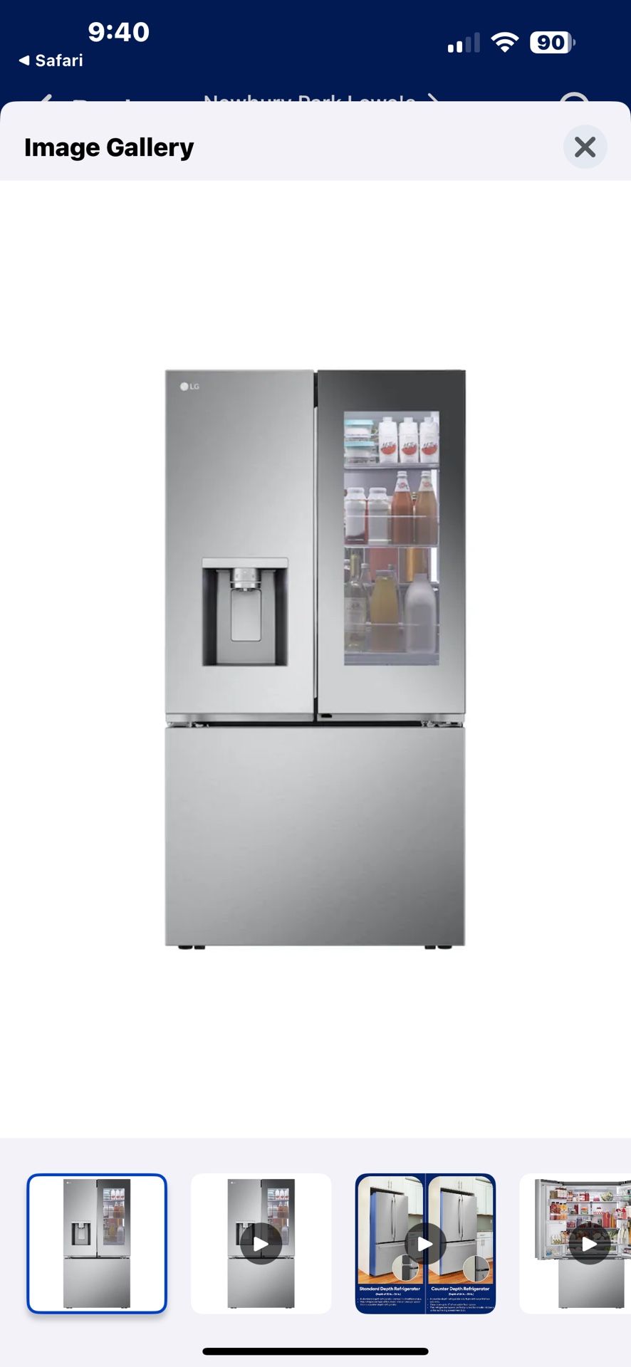 LG COUNTER DEPTH MAX MIRROR INSTA VEIW 4 TYPES OF ICE 25.5 Cu Ft 3 Door SMART CAPABILITY FRENCH DOOR REFRIGERATOR WITH DUAL ICE MAKERS. IN BOX
