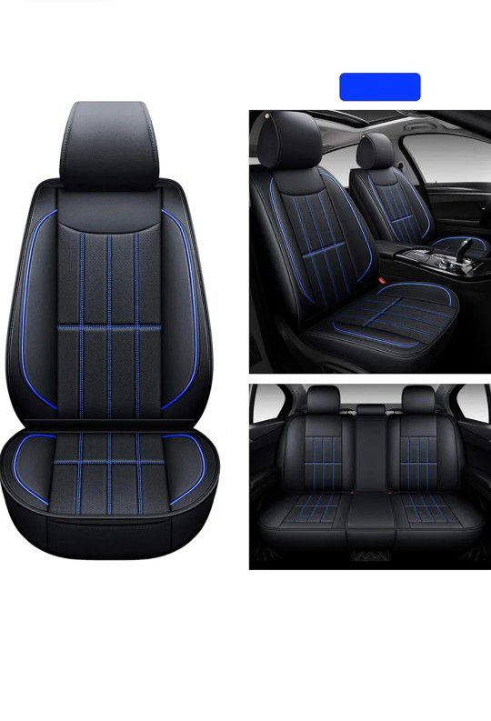 AOOG Leather Car Seat Covers, Leatherette Automotive Vehicle Cushion Cover for Cars SUV Pick-up Truck, Universal Non-Slip.