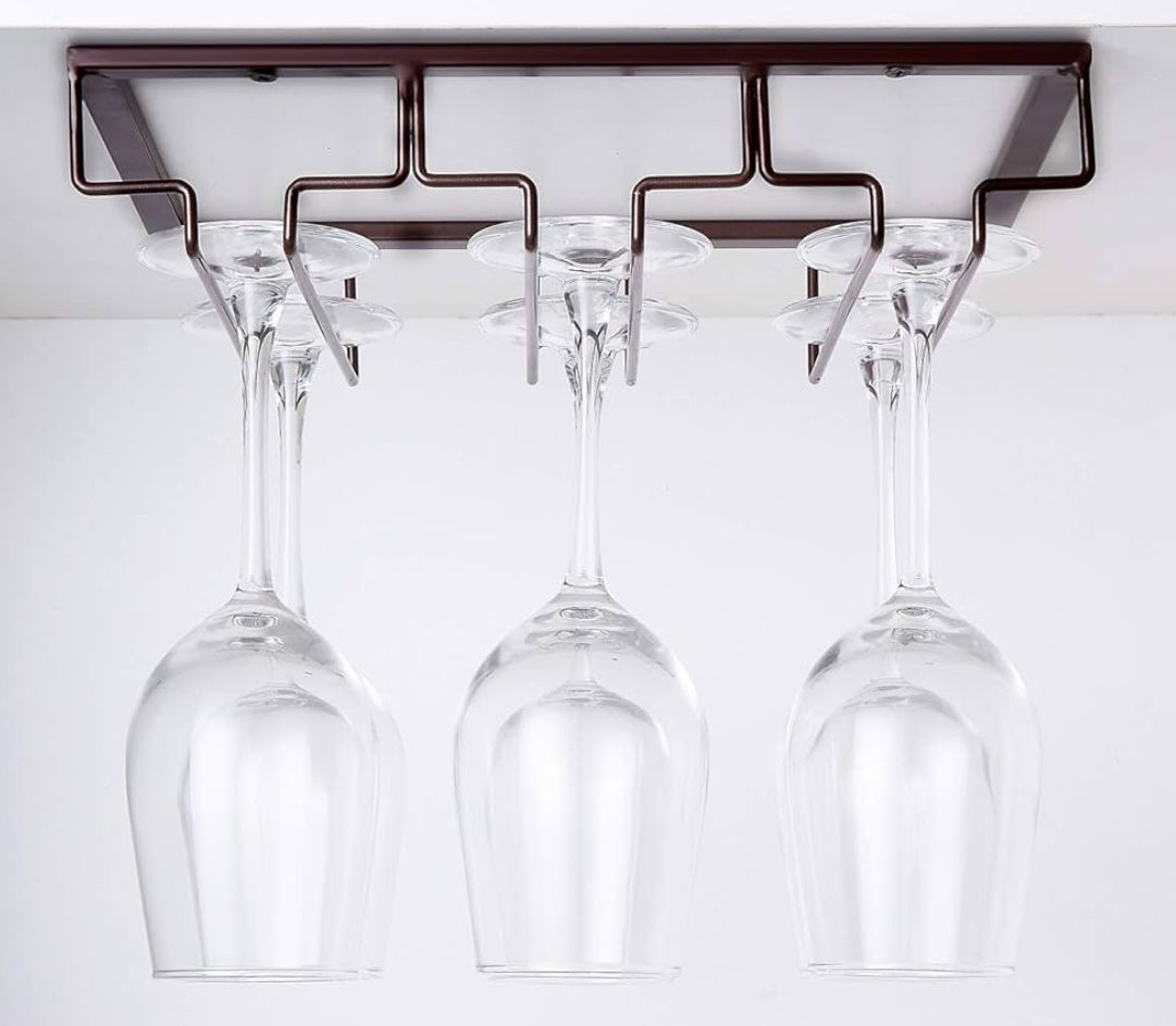 2 Pack Under Cabinet Wine Glass Holder
