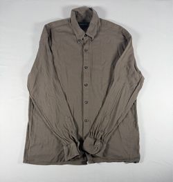 Abercrombie & Fitch Men’s M Brown Solid Button-Down Long Sleeve Button-Up