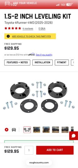2025-2026 Toyota 4Runner Level Kit