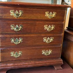 Miniature or Diminutive Chippendale Mahogany Chest of Drawers a jewelry box or a small accent chest.