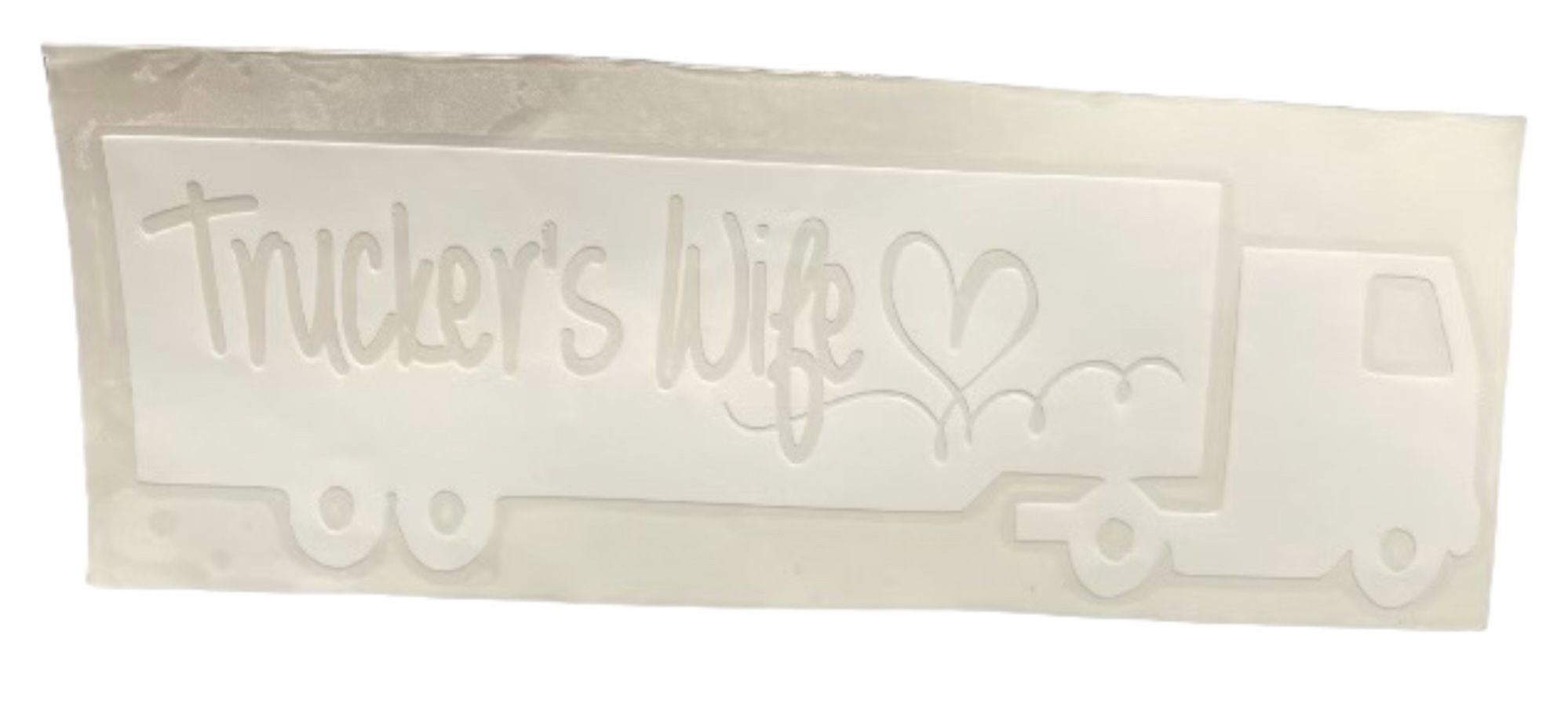 Truckers Wife Combo 2 Piece Set White Vinyl Decals 