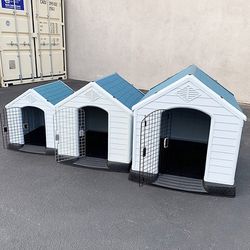 (Brand New) Plastic Dog House with Lock Door (Medium $68, Large $100, X-Large $140) Pet Cage Kennel 