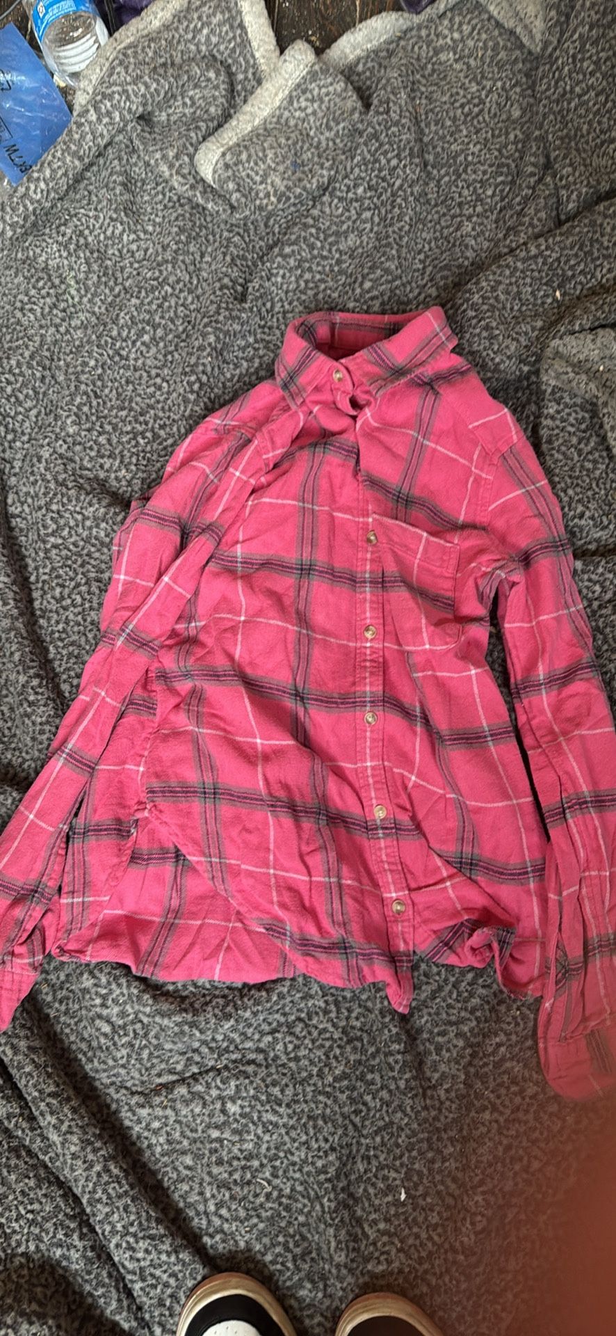 button up pink flannel