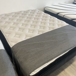 King and Queen Hybrid Luxury Cooling Top Mattress - $10 down payment takes it home