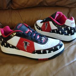 Men's Reebok Falcons Red Black Leather Sneakers Size 12