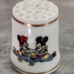 Disney Thimble Mickey Minnie Mouse The First Disney Character collection Porcelain