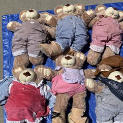 Lot Of 6 Furskins Bears 80’s Stuffed Animals 