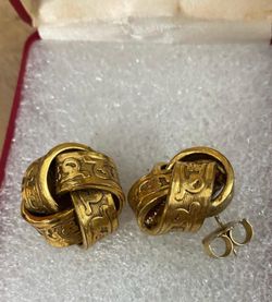 Aretes Gold Filled nudos joyería antigua