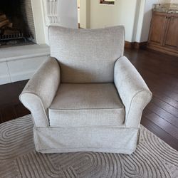 2 White Recliner Chairs