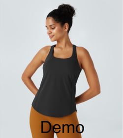 Halara UltraSculpt Round Neck Curved Hem Workout Tank Top (Large)