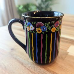 Vtg Japanese Otagiri Mug Designed By Maryanne Baker with Gold Rim 