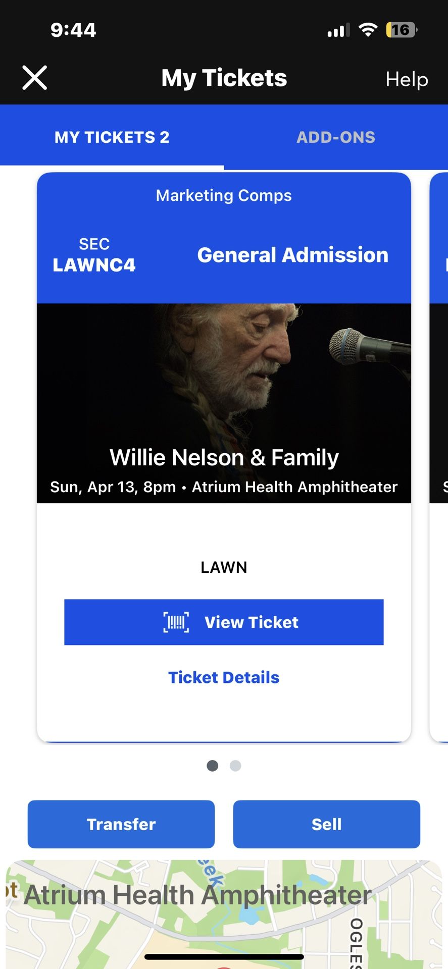 2 Willie Nelson Lawn Tickets In Macon For 4/13/25