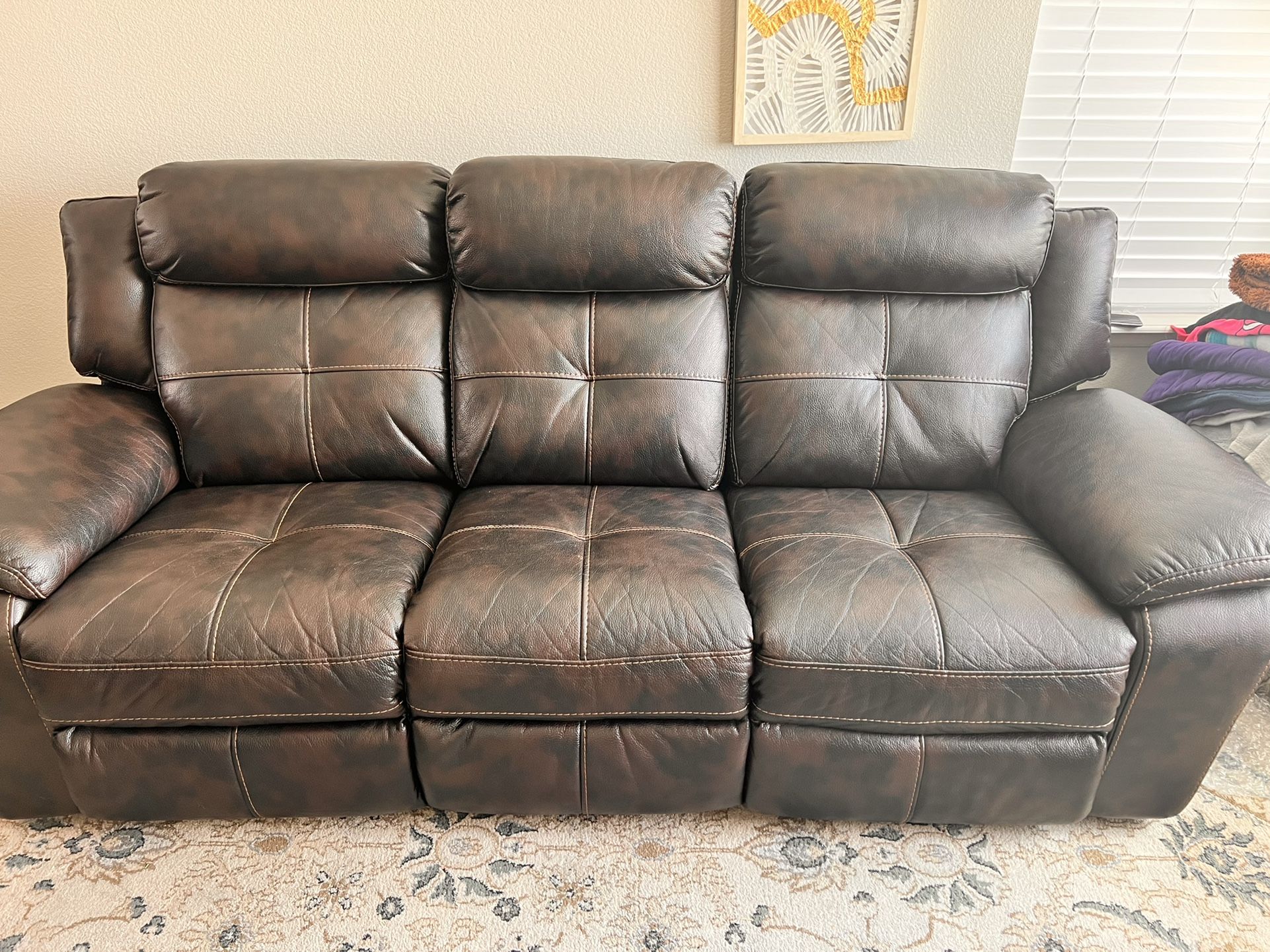 Leather Recliner Couch 