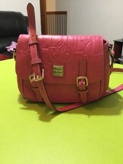 Pink Dooney And Bourke Embossed Retro Crossbody Purse