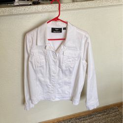 Dennis Basso  Brushed  Denim Jean  Jacket Sz L