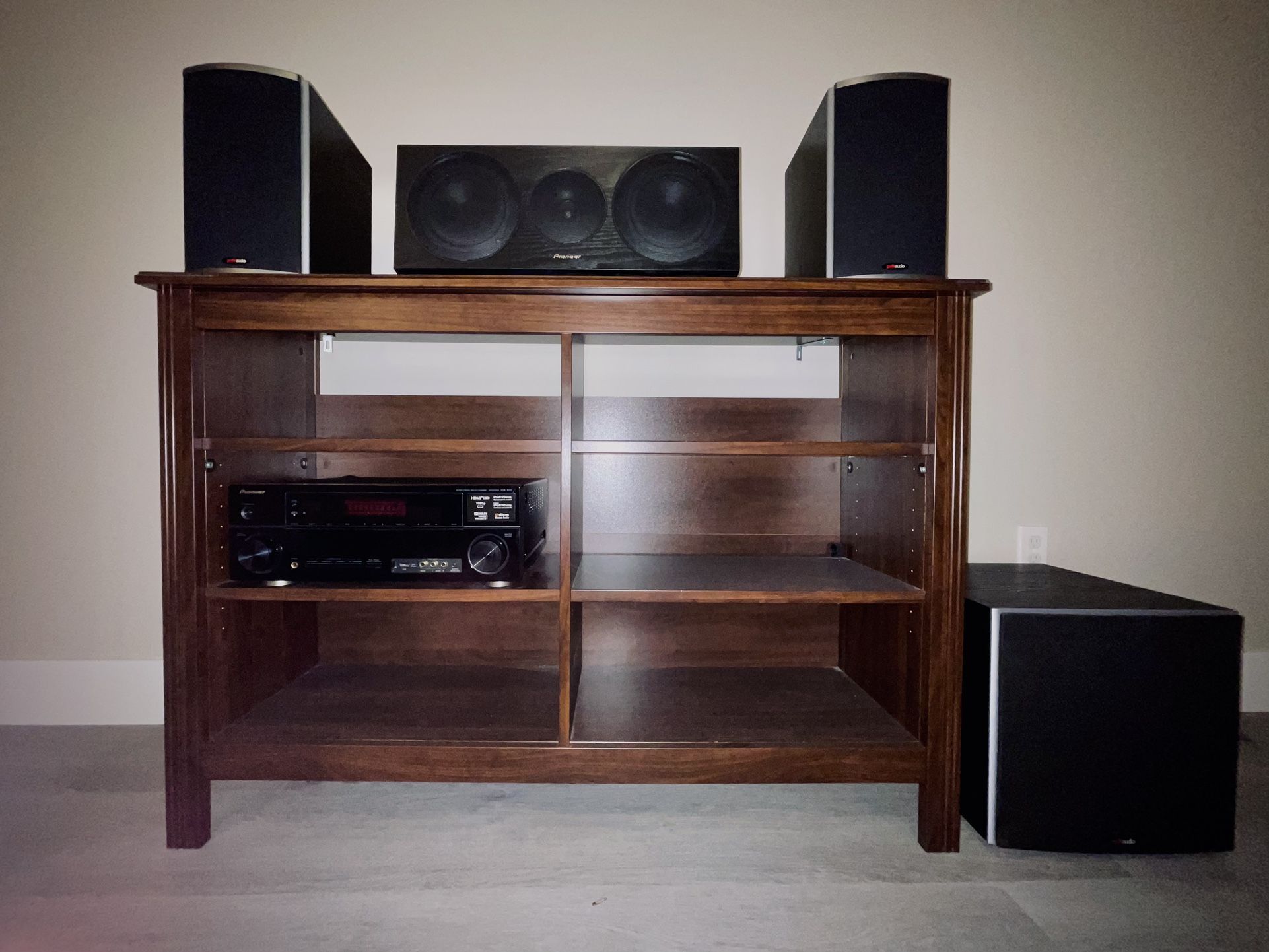 Home Theater System ( Receiver, Center, Right And Left Front Speakers)