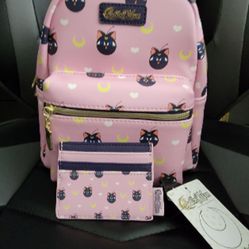 Luna Sailor Moon Loungefly Backpack & Wallet