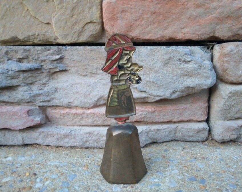 Vintage Brass Bells Of Sarna Girl/Lamb Bell