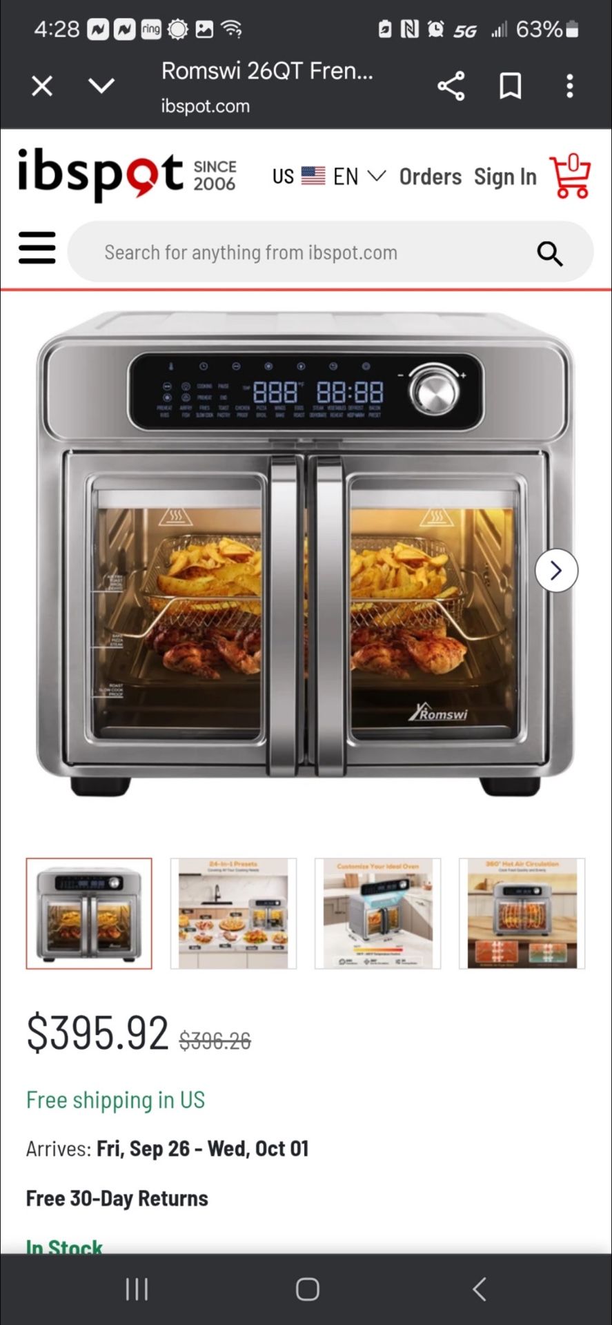 Ex Large Double Door!! Toaster Oven /air fryer,New In Box