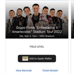 4 Grupo Firme  Primera Fila/1st Row Tickets Section 106 Row A