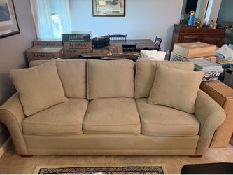 Suede pullout couch
