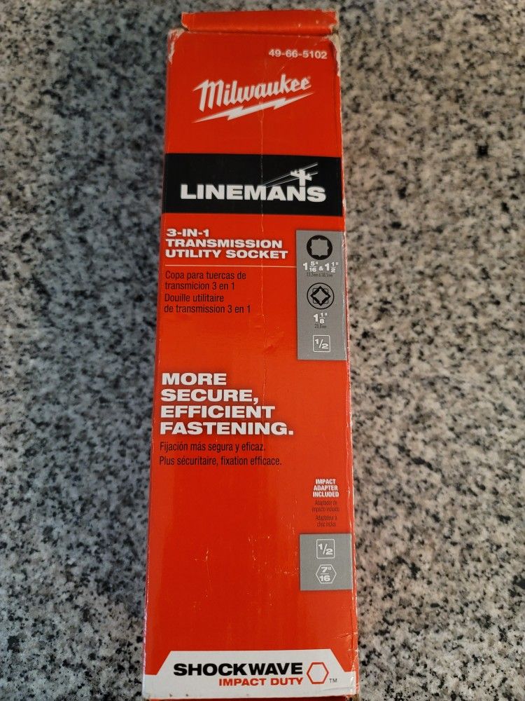 Milwaukee Shockwave Linemans 3 In 1 Transmission Socket