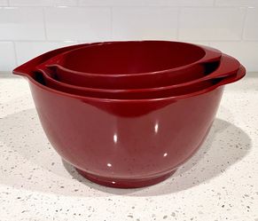 3 Piece Red Melamine Bowl Set