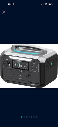 AMPACE Andes 600 Pro Portable Power Station, 584 Wh LiFePO4 Hybrid Battery, [1 hour 80%] Fast Charge, 600 W SiCPrime Solar Generator (Andes 600 Pro)