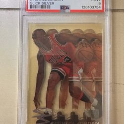 1995 Metal Michael Jordan Slick Silver #3 PSA 9